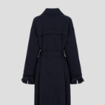 GANNI Seersucker Cotton Long Coat – Sky Captain