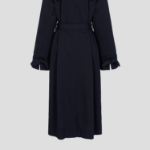 GANNI Seersucker Cotton Long Coat – Sky Captain
