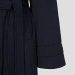 GANNI Seersucker Cotton Long Coat – Sky Captain