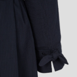 GANNI Seersucker Cotton Long Coat – Sky Captain