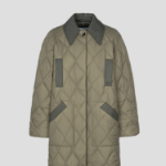 GANNI Quilt Raglan Midi Coat – Kalamata