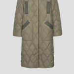 GANNI Quilt Raglan Midi Coat – Kalamata