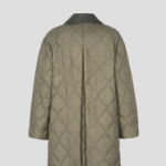 GANNI Quilt Raglan Midi Coat – Kalamata