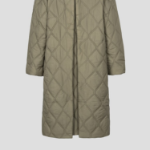 GANNI Quilt Raglan Midi Coat – Kalamata