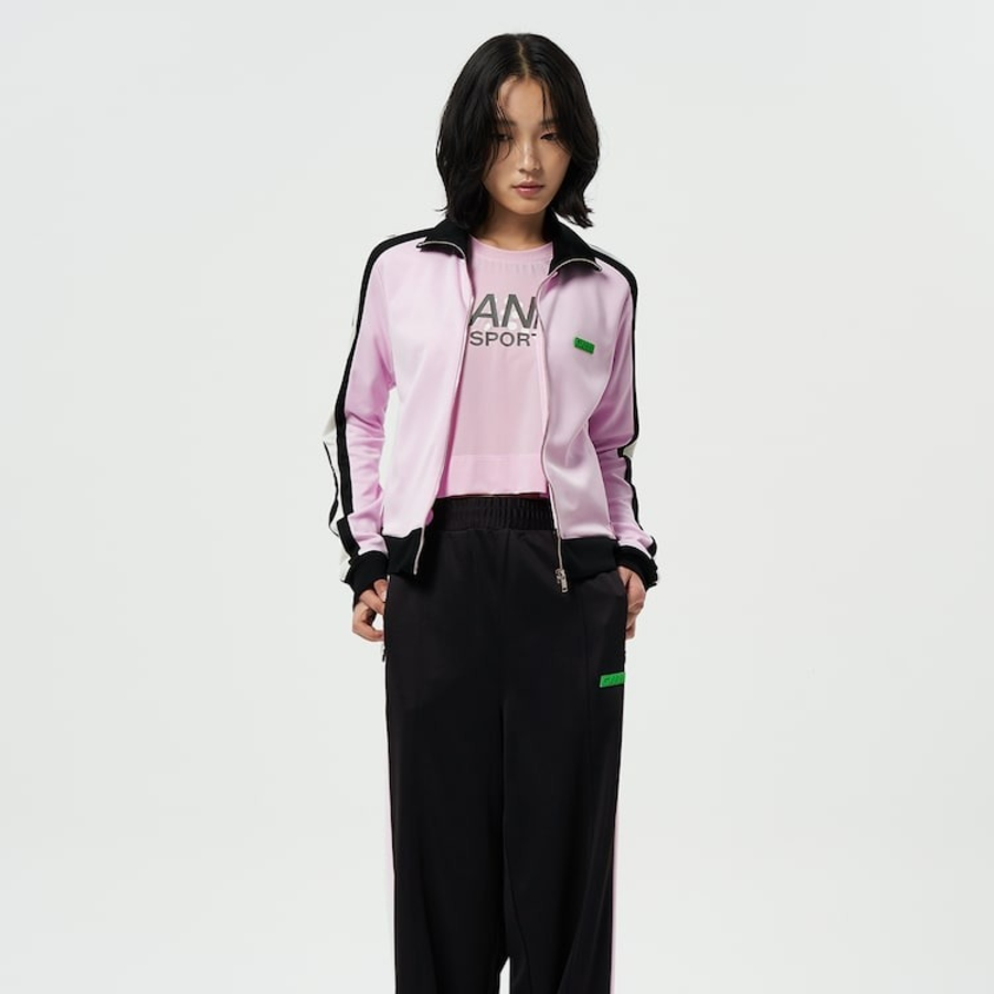 GANNI Sporty Jersey Tracksuit Jacket – Black