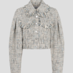 GANNI Summer Tweed Jacket – Sky Blue