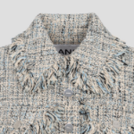 GANNI Summer Tweed Jacket – Sky Blue