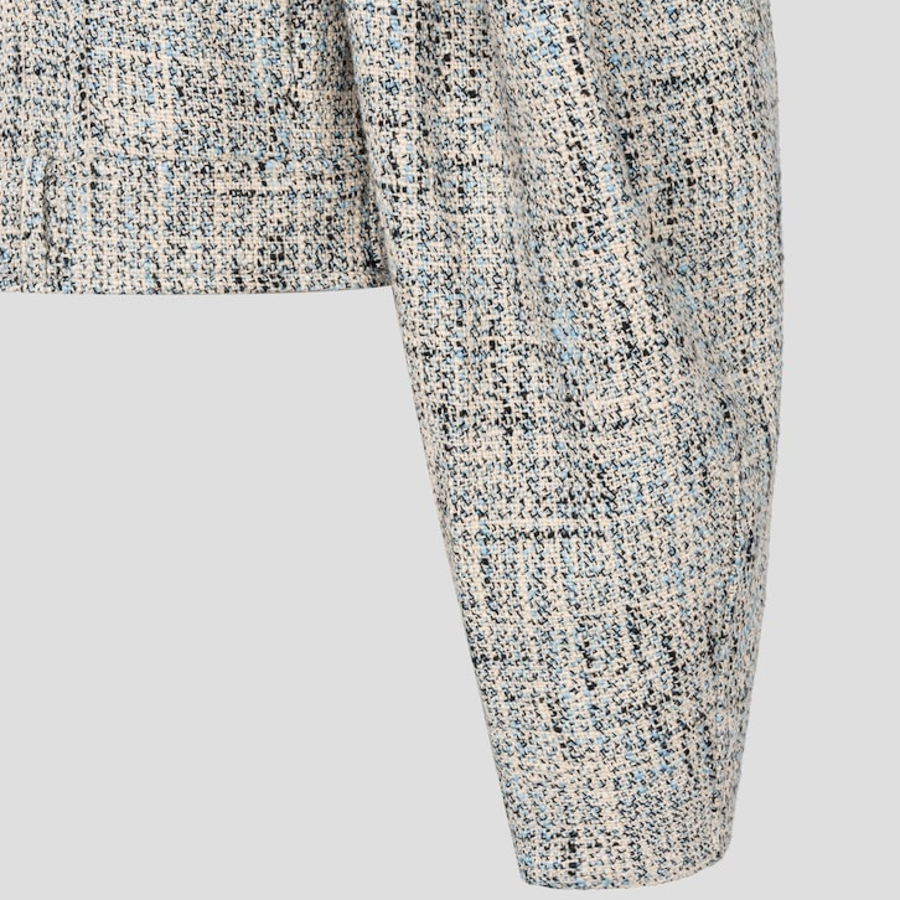 GANNI Summer Tweed Jacket – Sky Blue