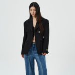 GANNI Heavy Cotton Tailoring Blazer – Black