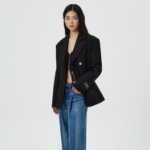 GANNI Heavy Cotton Tailoring Blazer – Black