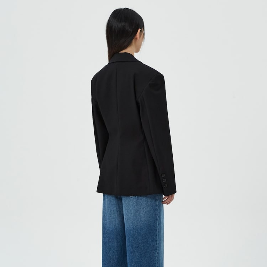 GANNI Heavy Cotton Tailoring Blazer – Black