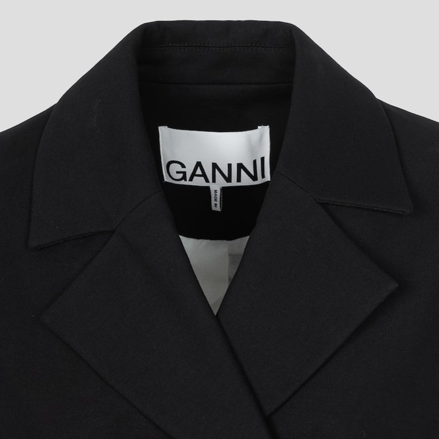 GANNI Heavy Cotton Tailoring Blazer – Black