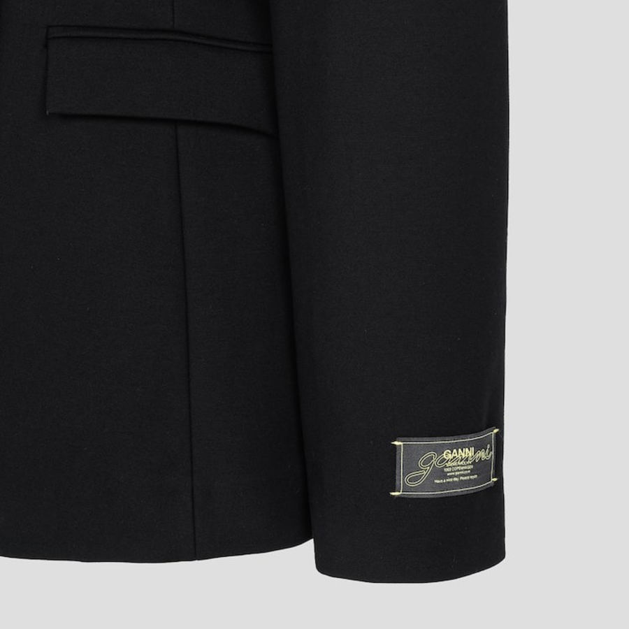GANNI Heavy Cotton Tailoring Blazer – Black