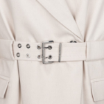 GANNI Cotton Melange Tailoring Blazer – Ivory