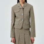 GANNI Flock Check Suiting Blazer – Tigers Eye