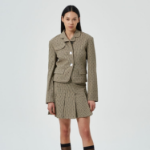 GANNI Flock Check Suiting Blazer – Tigers Eye