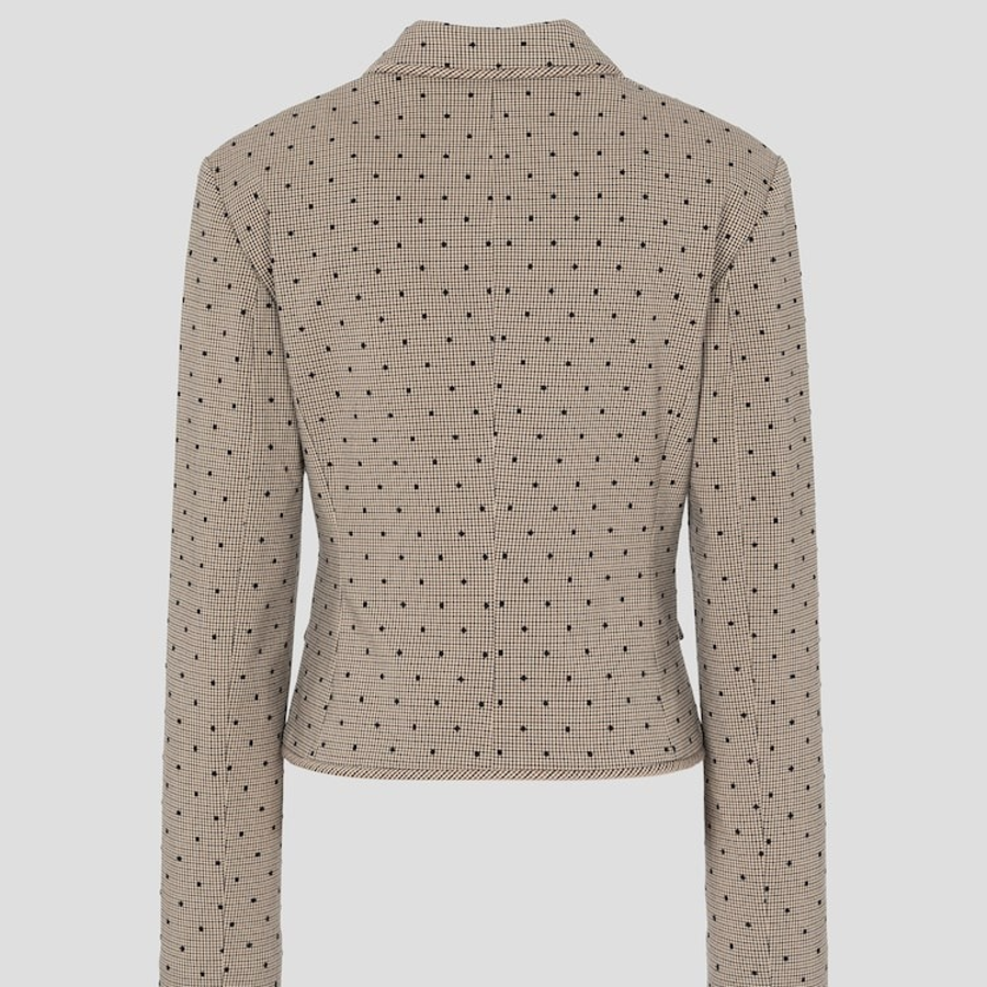 GANNI Flock Check Suiting Blazer – Tigers Eye