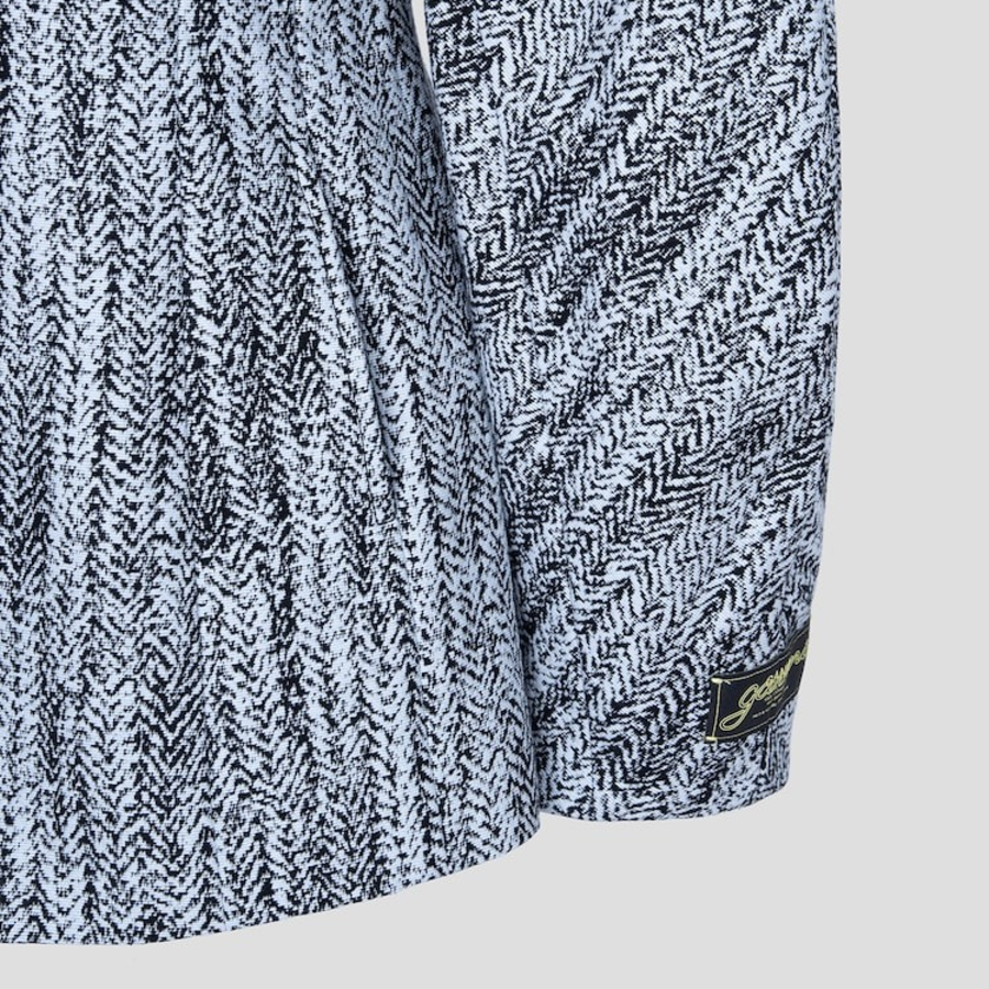 GANNI Cotton Tweed Curve Sleeve Jacket – Sky Blue