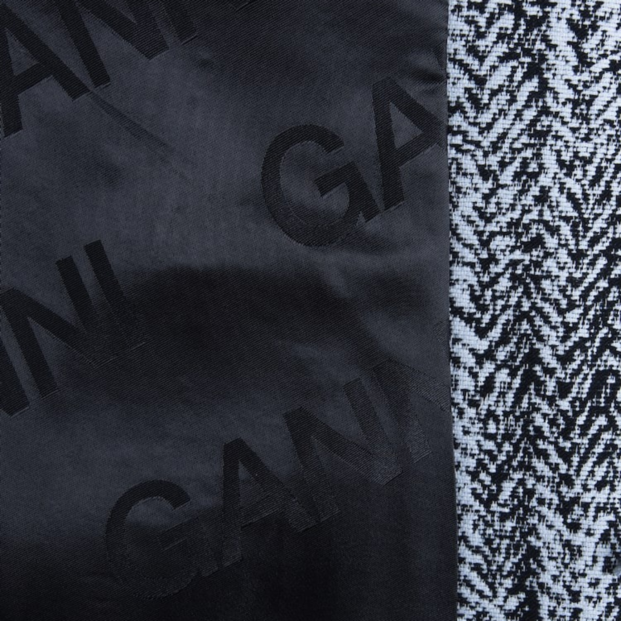 GANNI Cotton Tweed Curve Sleeve Jacket – Sky Blue