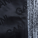 GANNI Cotton Tweed Curve Sleeve Jacket – Sky Blue