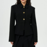GANNI Light Twill Suiting Blazer – Black