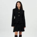 GANNI Light Twill Suiting Blazer – Black