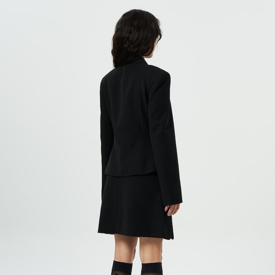 GANNI Light Twill Suiting Blazer – Black