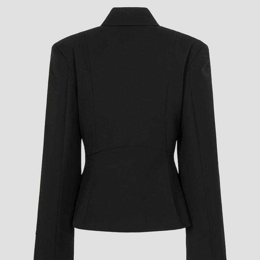 GANNI Light Twill Suiting Blazer – Black