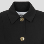 GANNI Light Twill Suiting Blazer – Black