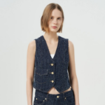GANNI Fluffy Denim Waist Vest – Rinse