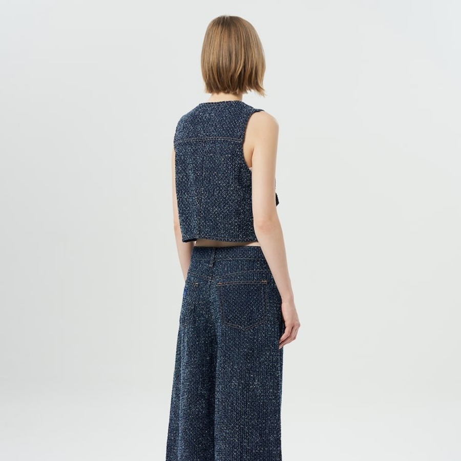 GANNI Fluffy Denim Waist Vest – Rinse