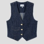 GANNI Fluffy Denim Waist Vest – Rinse