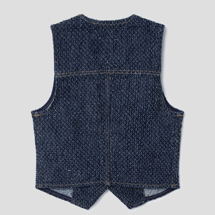 GANNI Fluffy Denim Waist Vest – Rinse