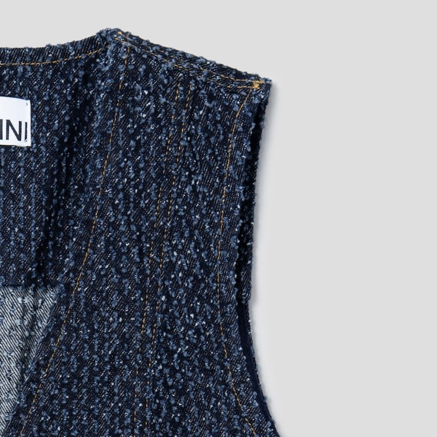 GANNI Fluffy Denim Waist Vest – Rinse