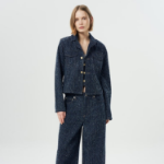 GANNI Fluffy Denim Fitted Blazer – Rinse