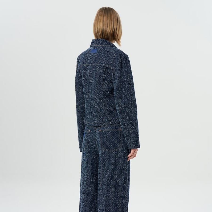 GANNI Fluffy Denim Fitted Blazer – Rinse