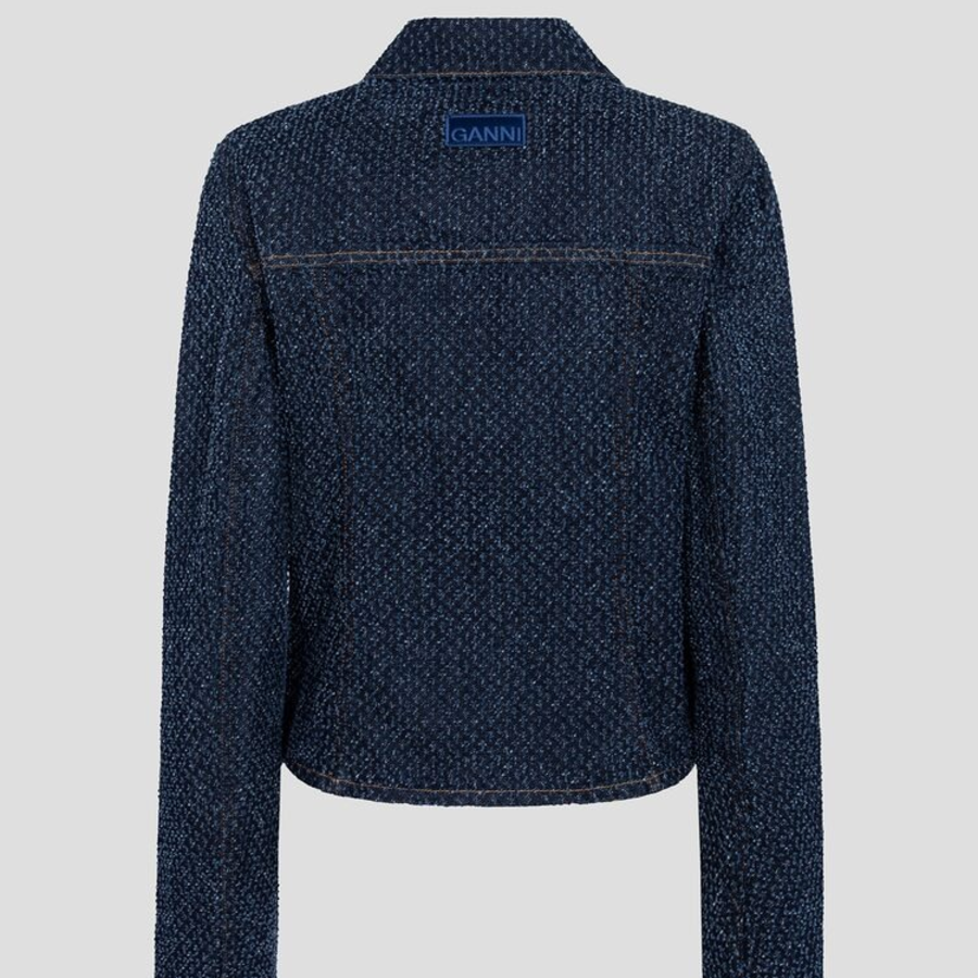 GANNI Fluffy Denim Fitted Blazer – Rinse