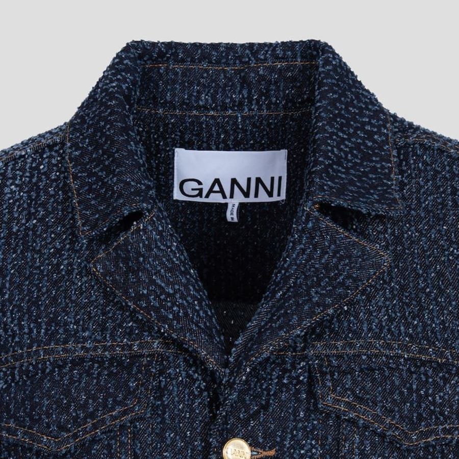 GANNI Fluffy Denim Fitted Blazer – Rinse