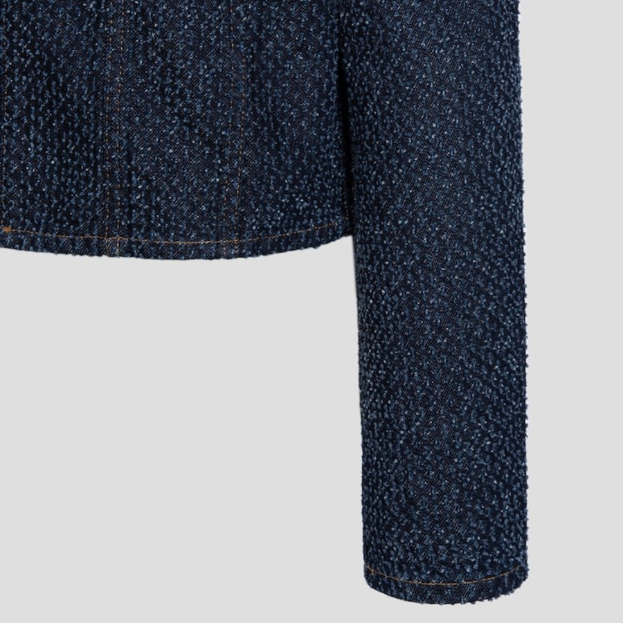 GANNI Fluffy Denim Fitted Blazer – Rinse