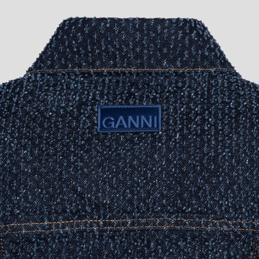 GANNI Fluffy Denim Fitted Blazer – Rinse