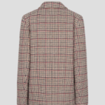 GANNI Check Wool Mix Boxy Blazer – Beige