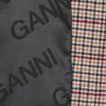 GANNI Check Wool Mix Boxy Blazer – Beige