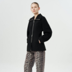 GANNI Bonded Crepe Curve Sleeve Jacket – Black