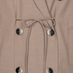 GANNI Drapey Melange Oversized Blazer – Beige