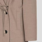 GANNI Drapey Melange Oversized Blazer – Beige