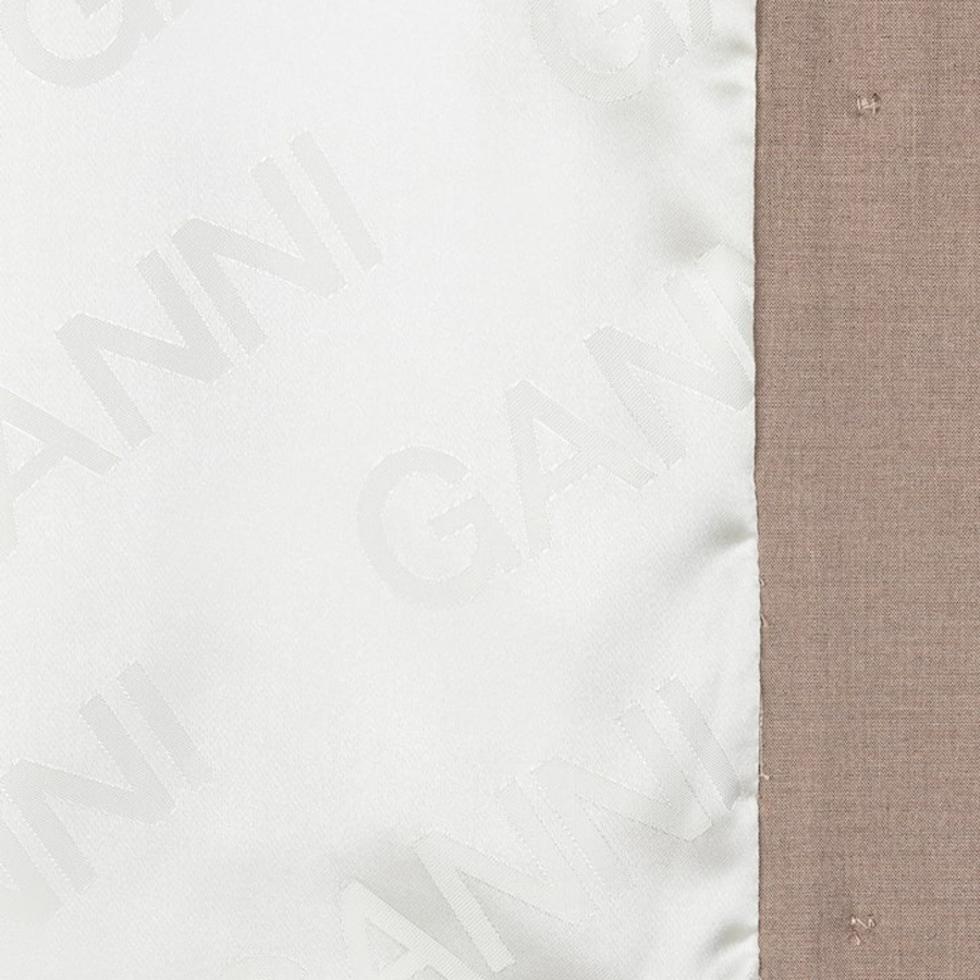 GANNI Drapey Melange Oversized Blazer – Beige