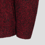 GANNI Herringbone Wool Curve Sleeve Blazer – Red