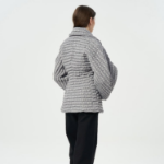 GANNI Stretch Quilt Curve Sleeve Jacket – Gray