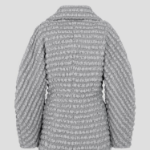 GANNI Stretch Quilt Curve Sleeve Jacket – Gray