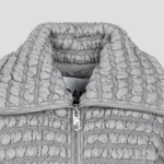 GANNI Stretch Quilt Curve Sleeve Jacket – Gray